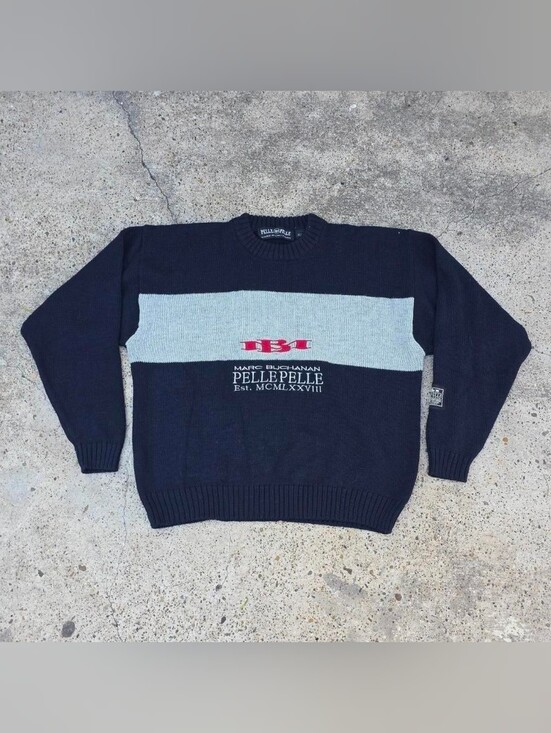 Pelle Pelle Other - Vintage Pelle Pelle Marc Buchanan Knit Sweater 90s Y2K Embroidered Wool Blend XL